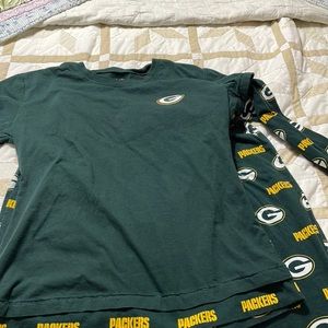 Green Bay Packers Pajamas Set Top XL Bottom L